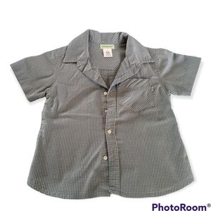 Kids Style Collared Button Down Short Sleeve Shirt